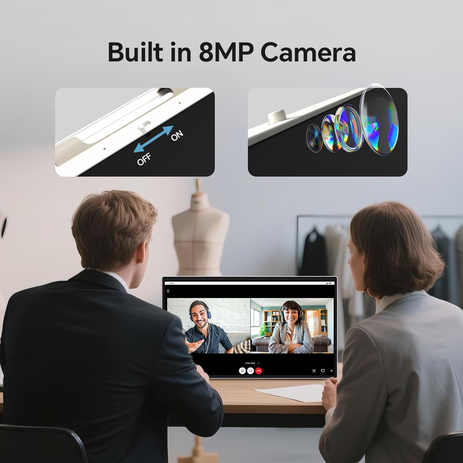25-inch KTC MEGAPAD portable touch monitor with built-in camera, Google EDLA, and privacy cover