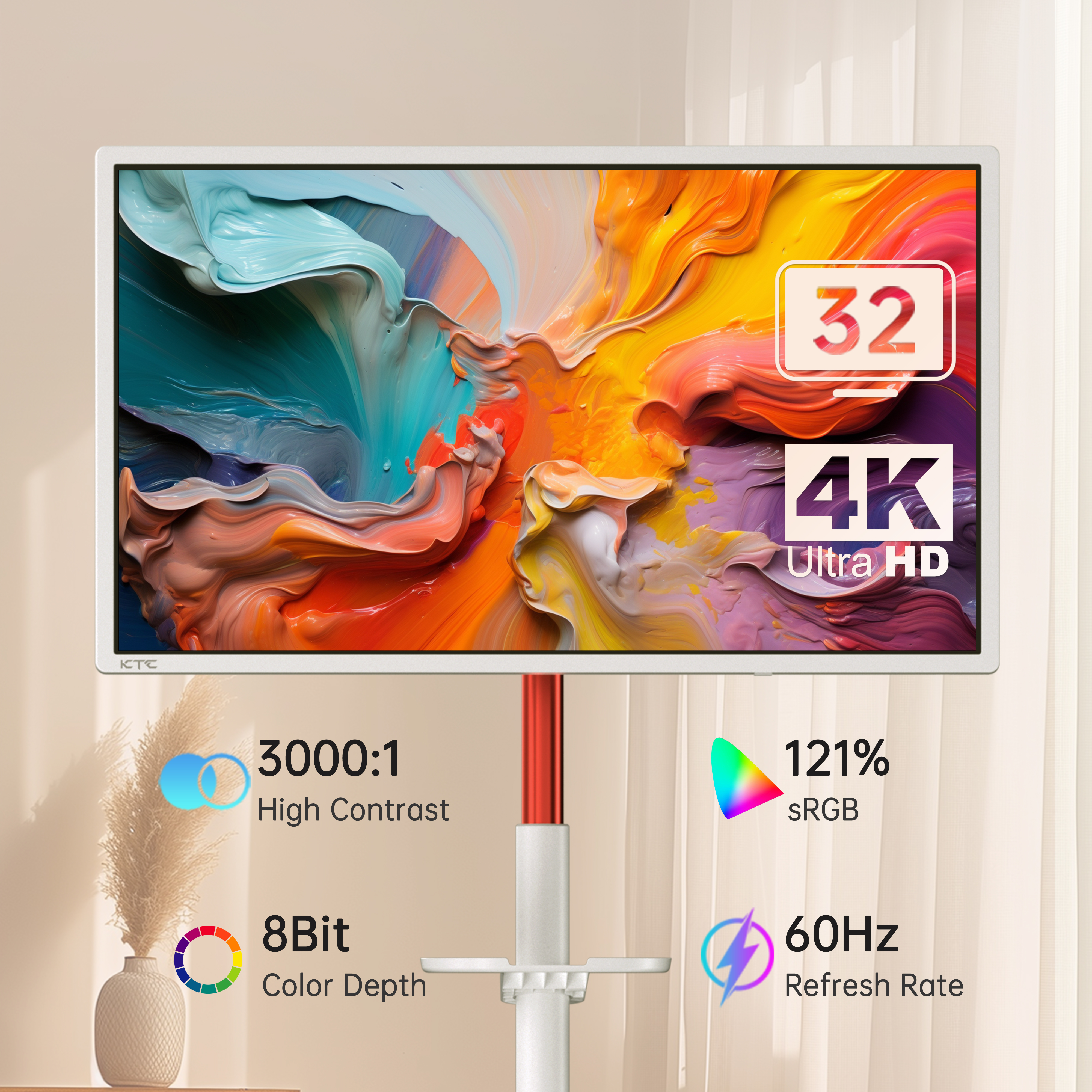 KTC MEGAPAD 32-inch 4K Android 13 smart touch monitor with Google EDLA, battery-powered and wheeled