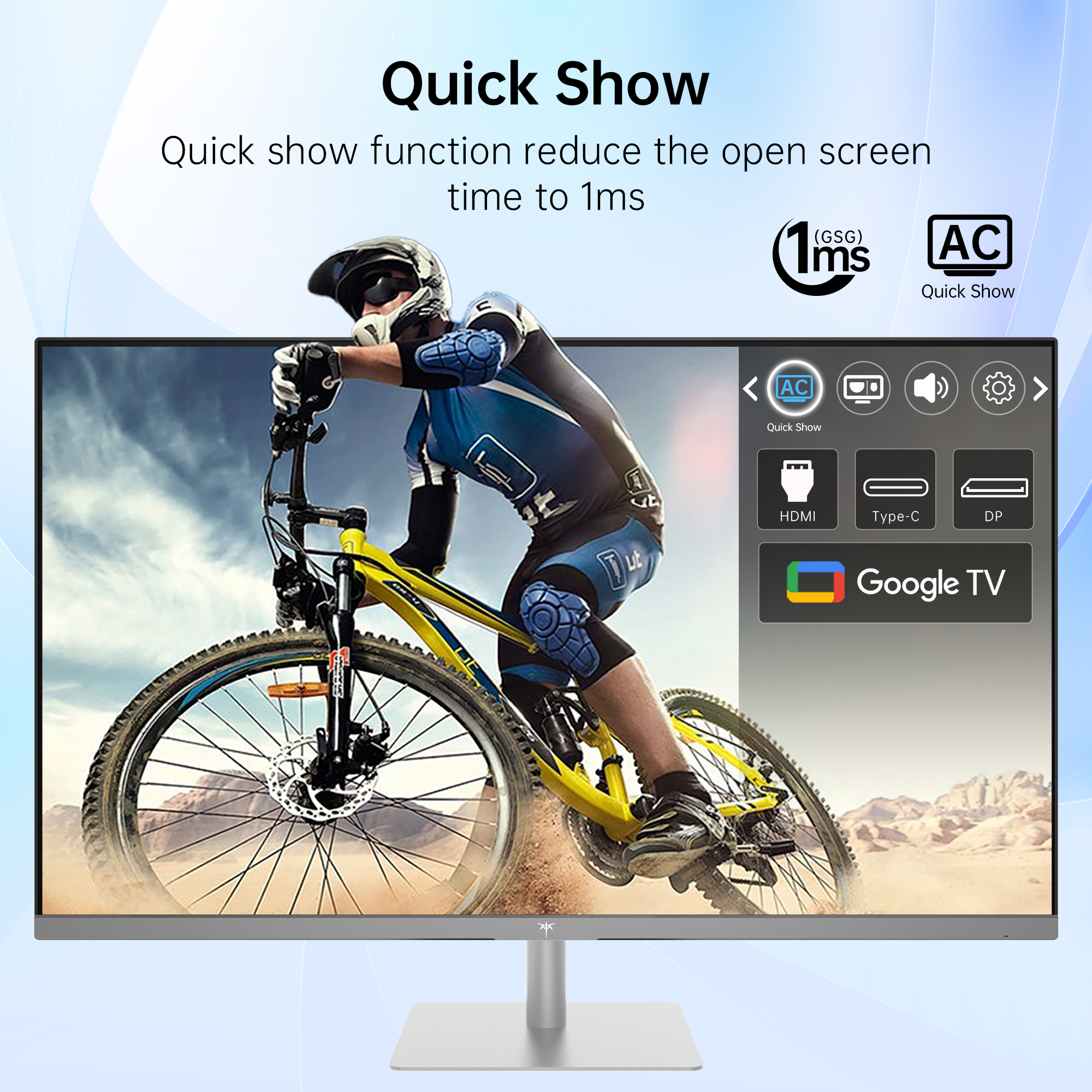 KTC 32-inch 4K 60Hz Smart Monitor with Google TV, Netflix, Dolby Audio, HDR10, 65W USB-C, KVM