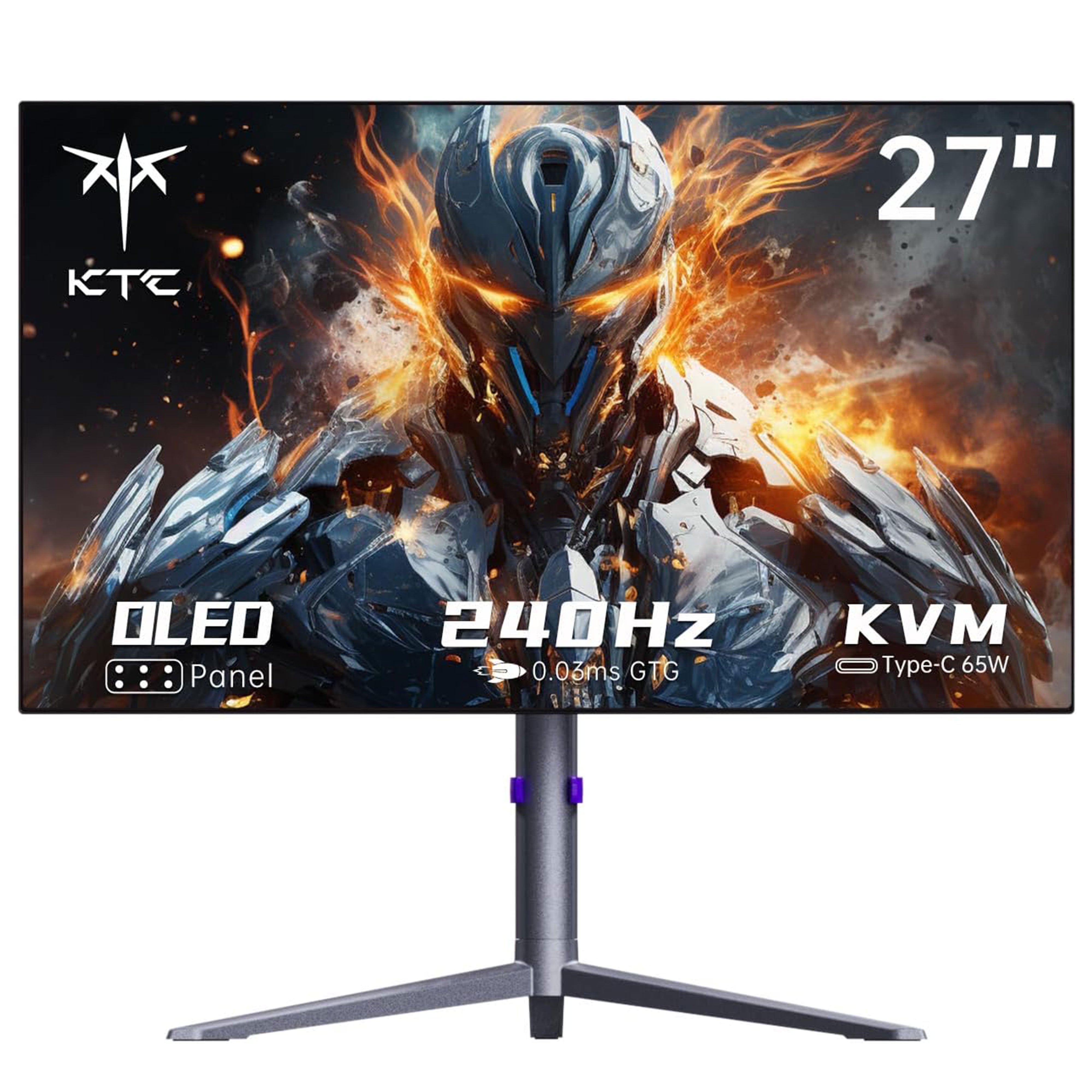KTC 27-inch OLED gaming monitor with slim black bezel and stand