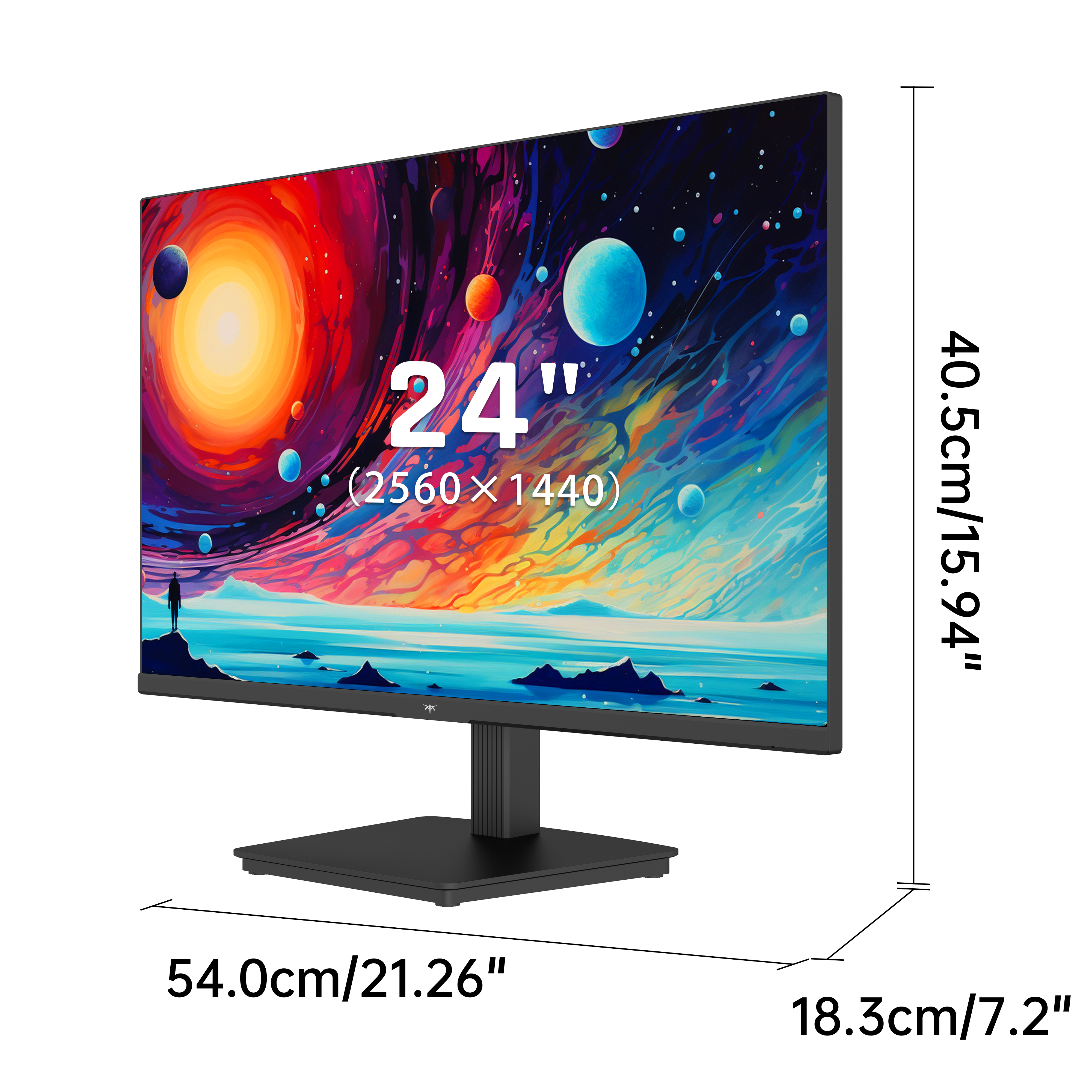 KTC 24-inch 2K IPS monitor with 100Hz, 3-sided narrow bezels and stand