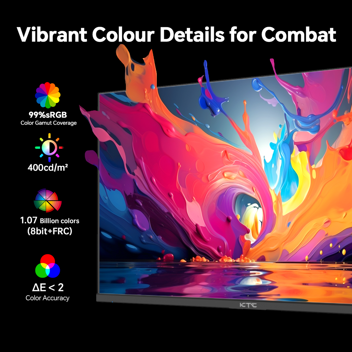 KTC 24-inch 2K HDR400 gaming monitor with 180Hz and 1ms display