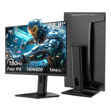 KTC 24-inch 2K HDR400 gaming monitor on stand with slim bezel and racing game display