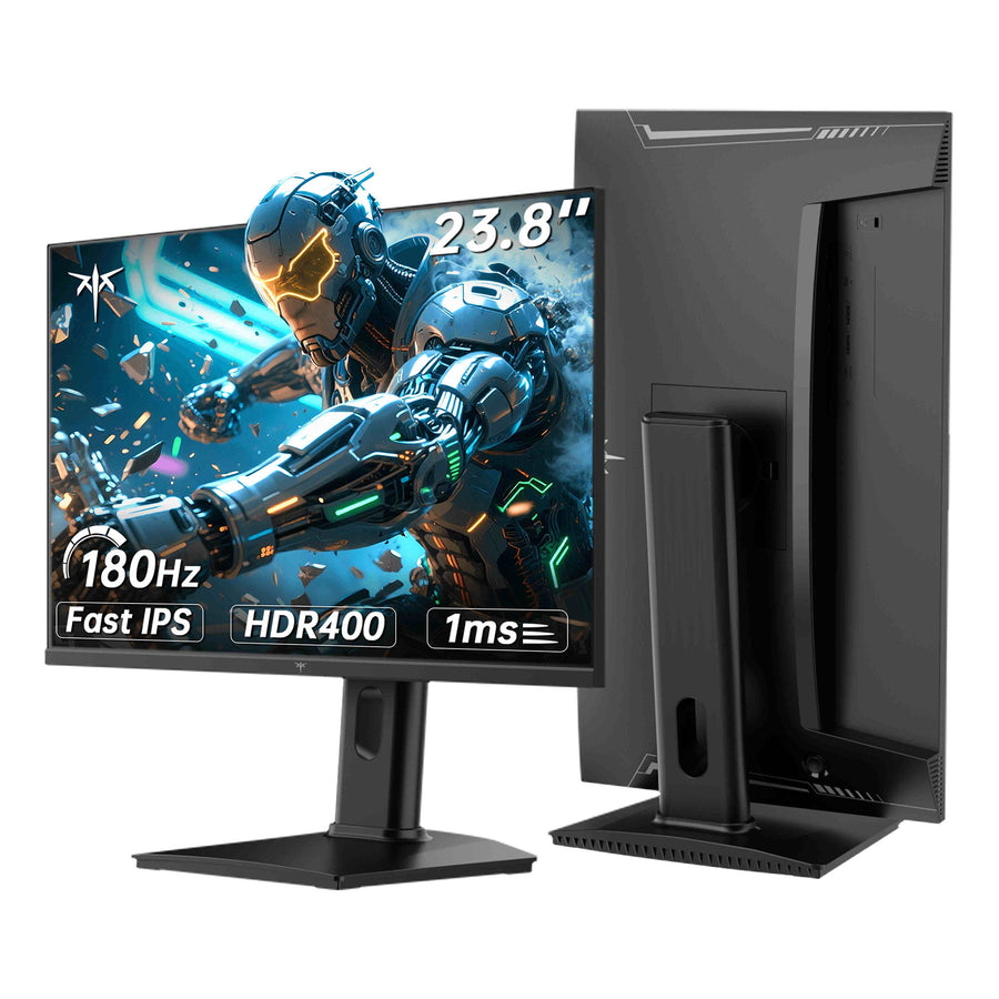 KTC 24-inch 2K HDR400 gaming monitor on stand with slim bezel and racing game display