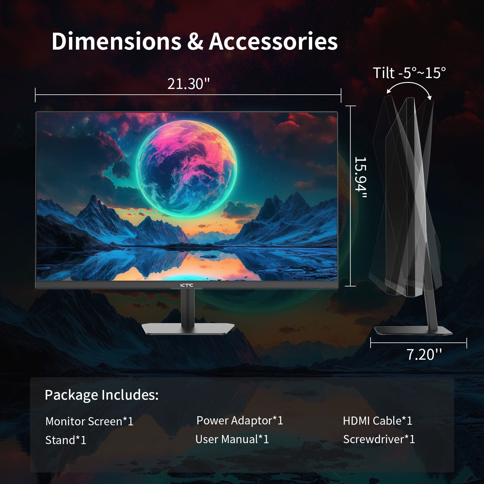 KTC 24.5-inch FHD IPS monitor with slim bezels and adjustable stand