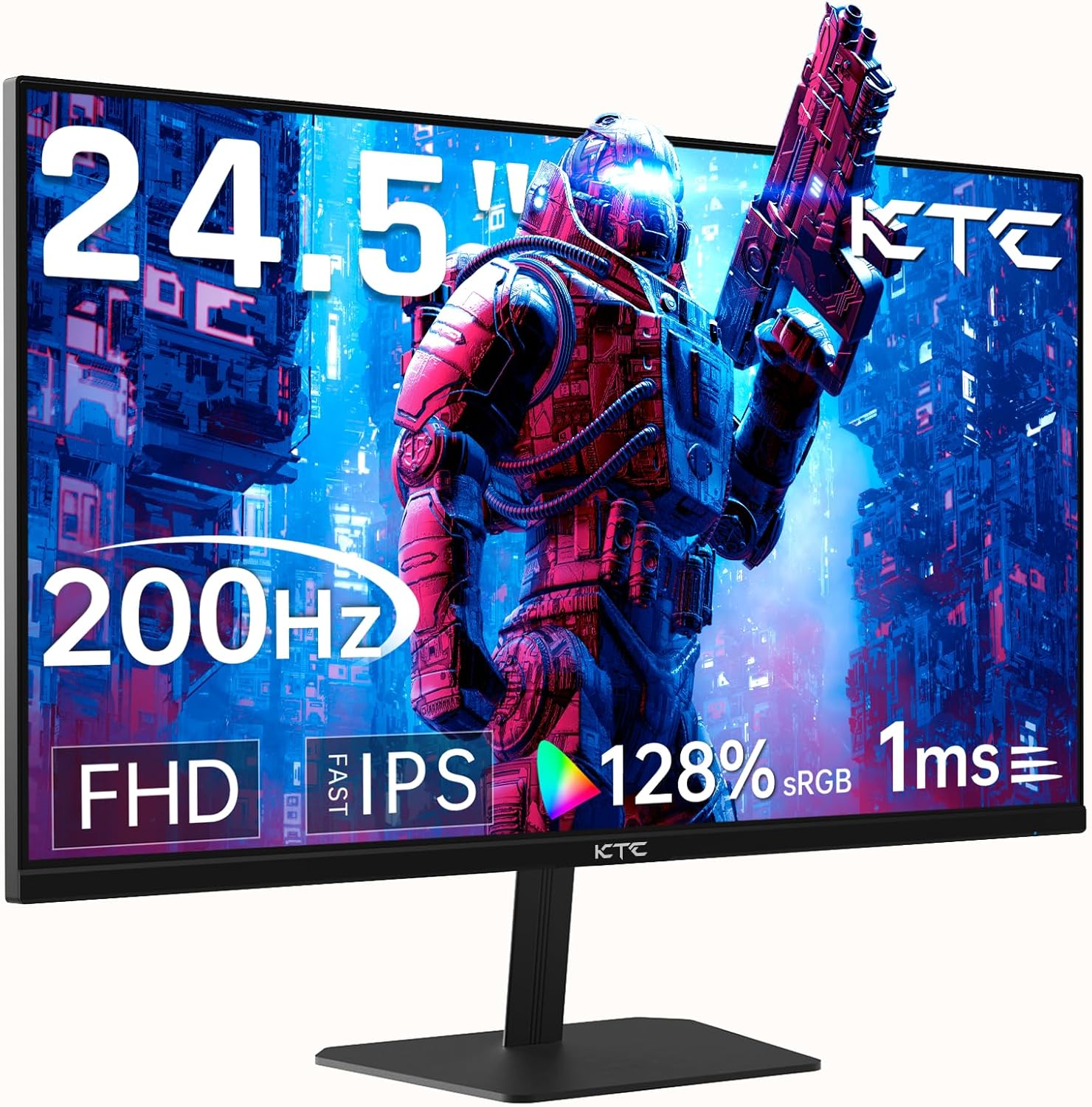 KTC 24.5-inch FHD IPS monitor with 100Hz refresh rate for work and casual gaming