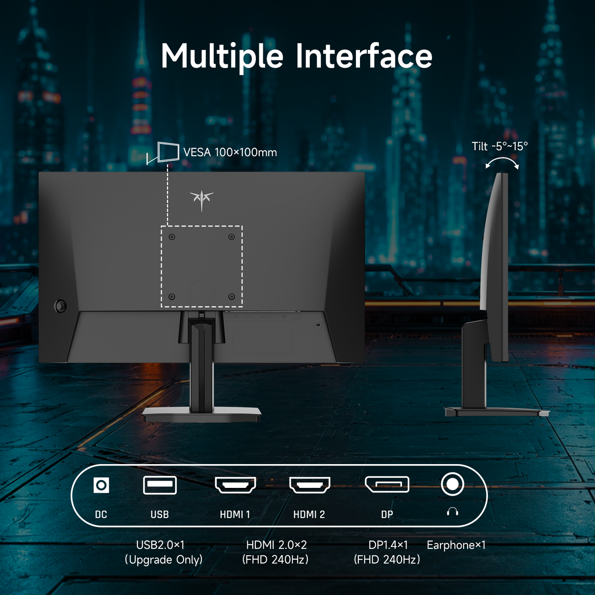 KTC 24.5" FHD 240Hz 1ms Wall Mount Gaming Monitor | H25T7-A