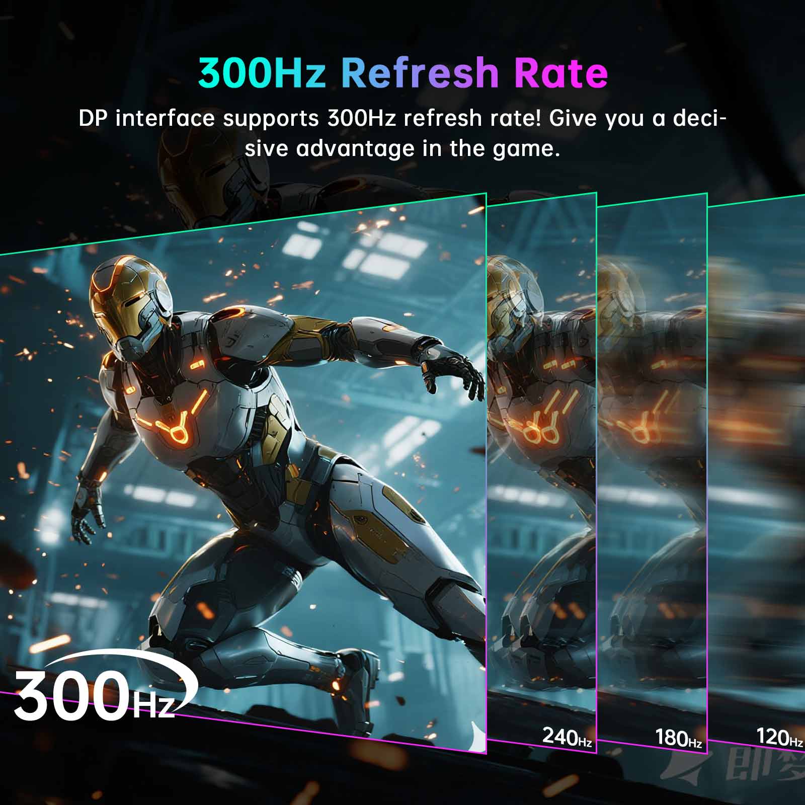 KTC 25-inch FHD gaming monitor in portrait mode, 300Hz/320Hz OC, fast IPS, 1ms response time
