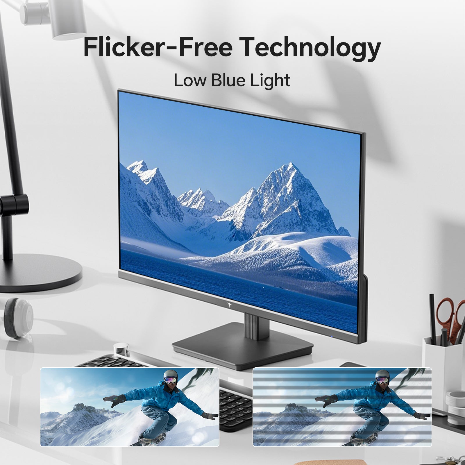 KTC 27-inch QHD monitor with slim bezels, adjustable stand, and vivid display for gaming and office use