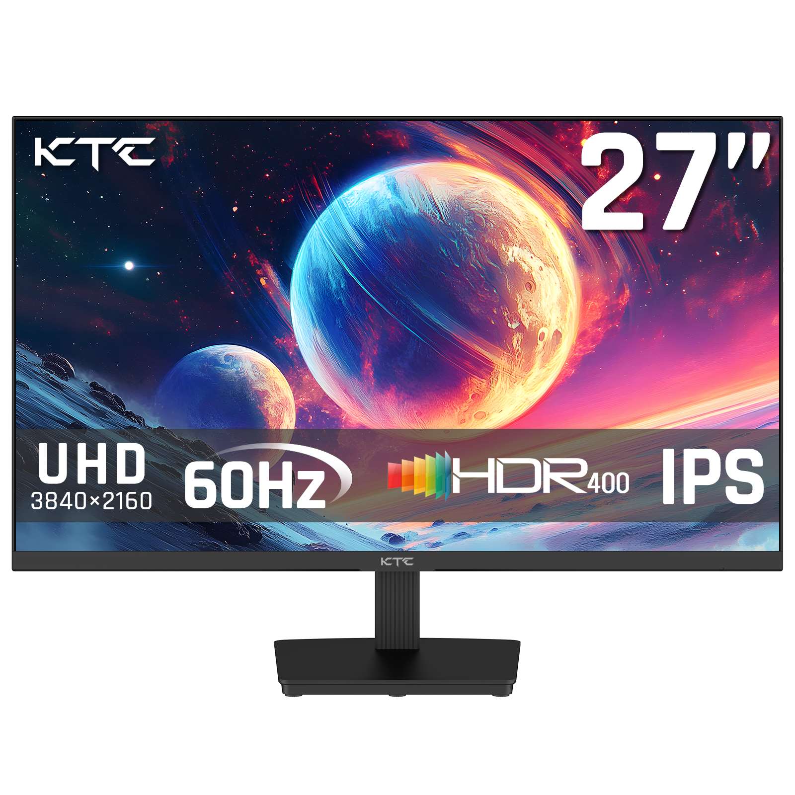 KTC 27-inch 4K IPS monitor with slim bezel and adjustable stand for home and office use