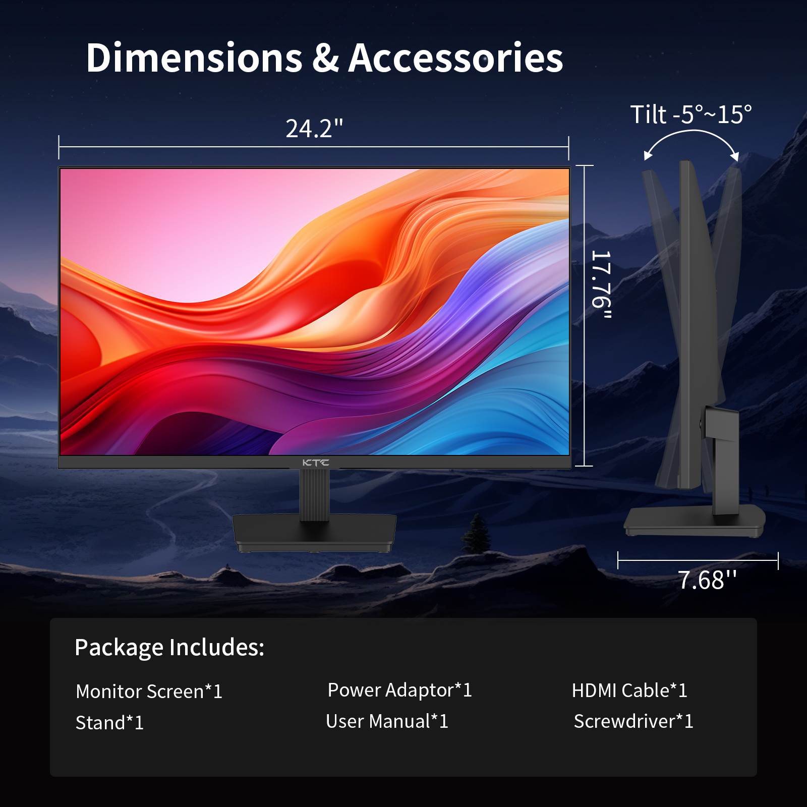 KTC 27-inch 4K IPS monitor with slim stand and low blue light display