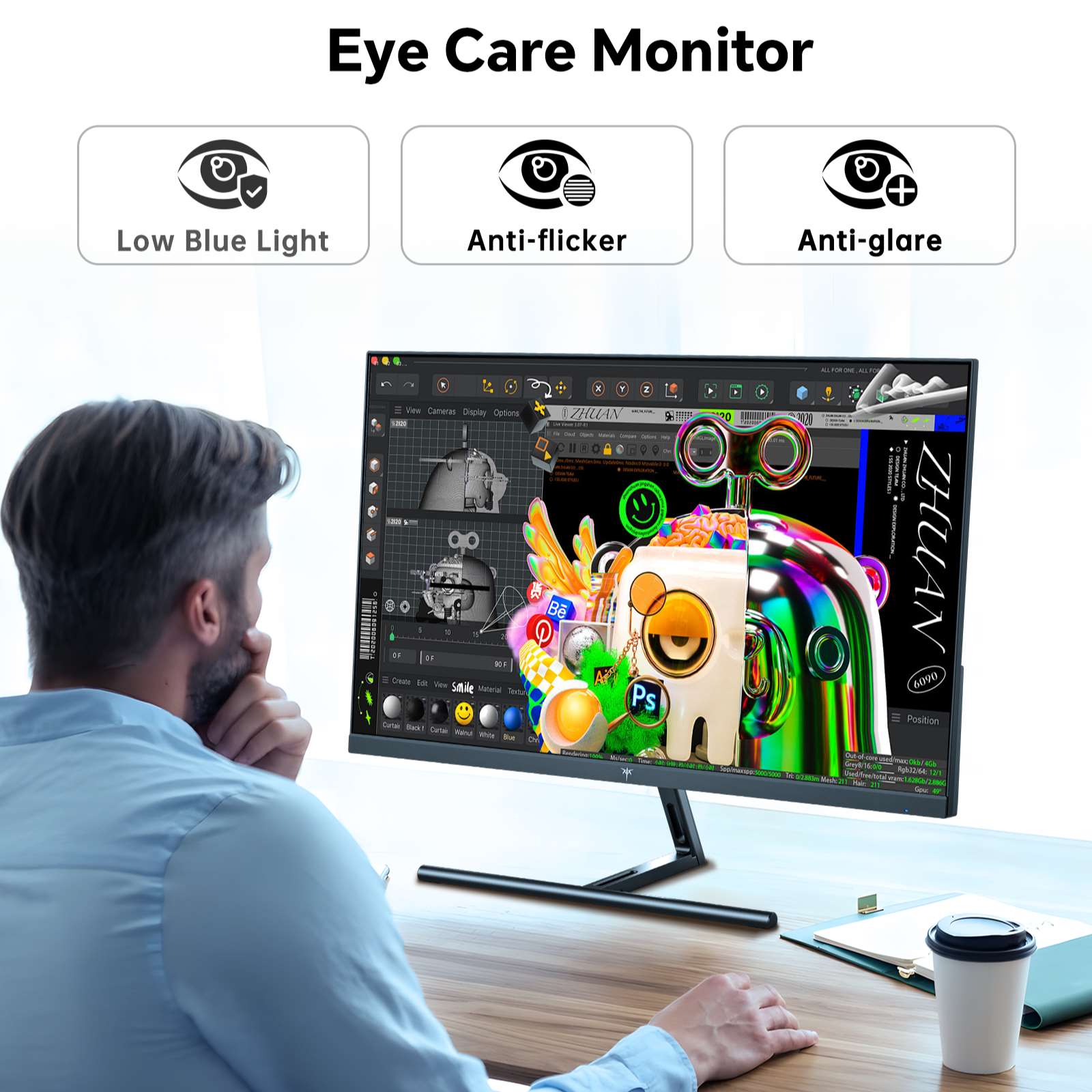 KTC H27P3 27-inch monitor with slim bezels, aluminum stand, and dual-mode 5K and 2K display