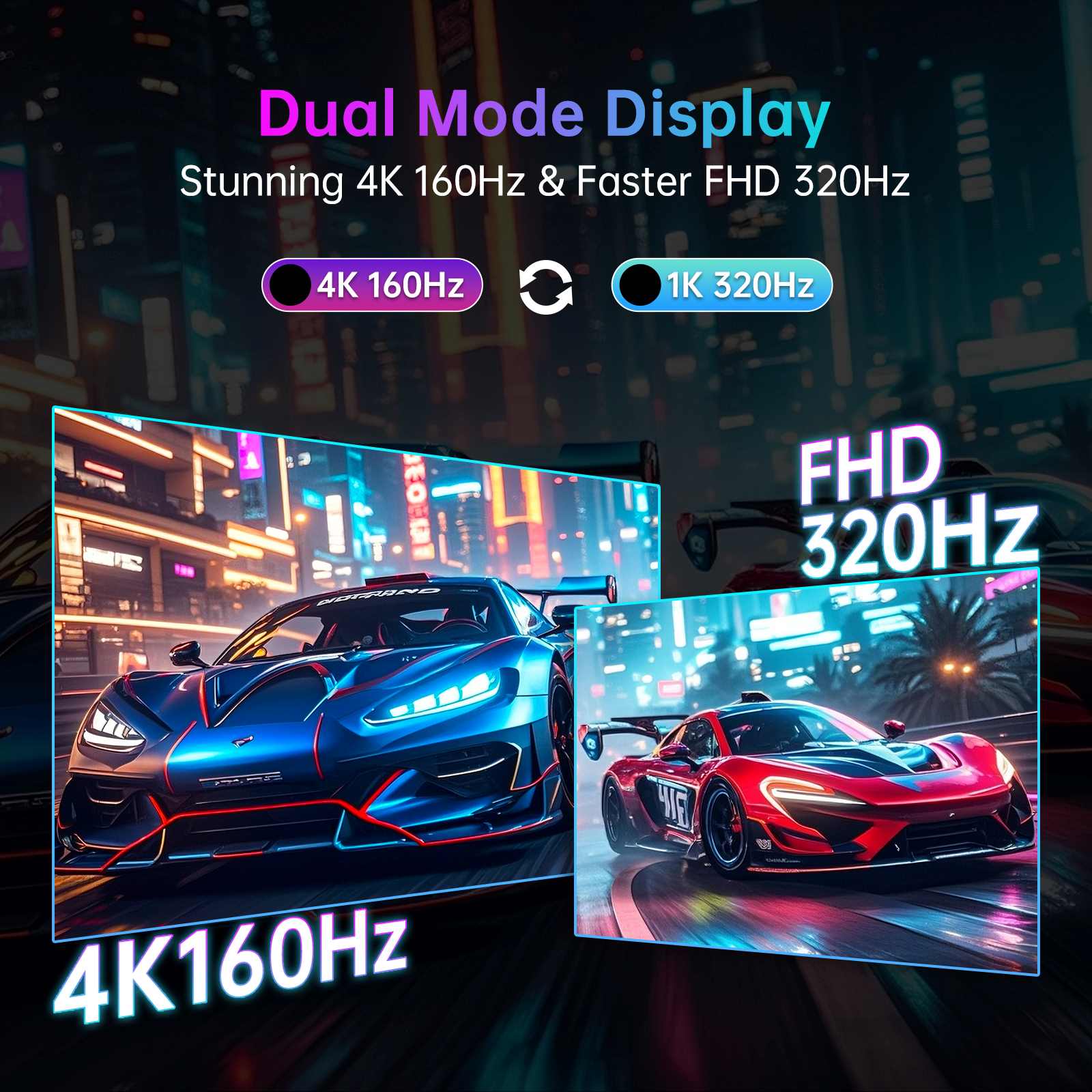 KTC 27-inch gaming monitor with 4K 160Hz and 1080p 320Hz dual-mode display