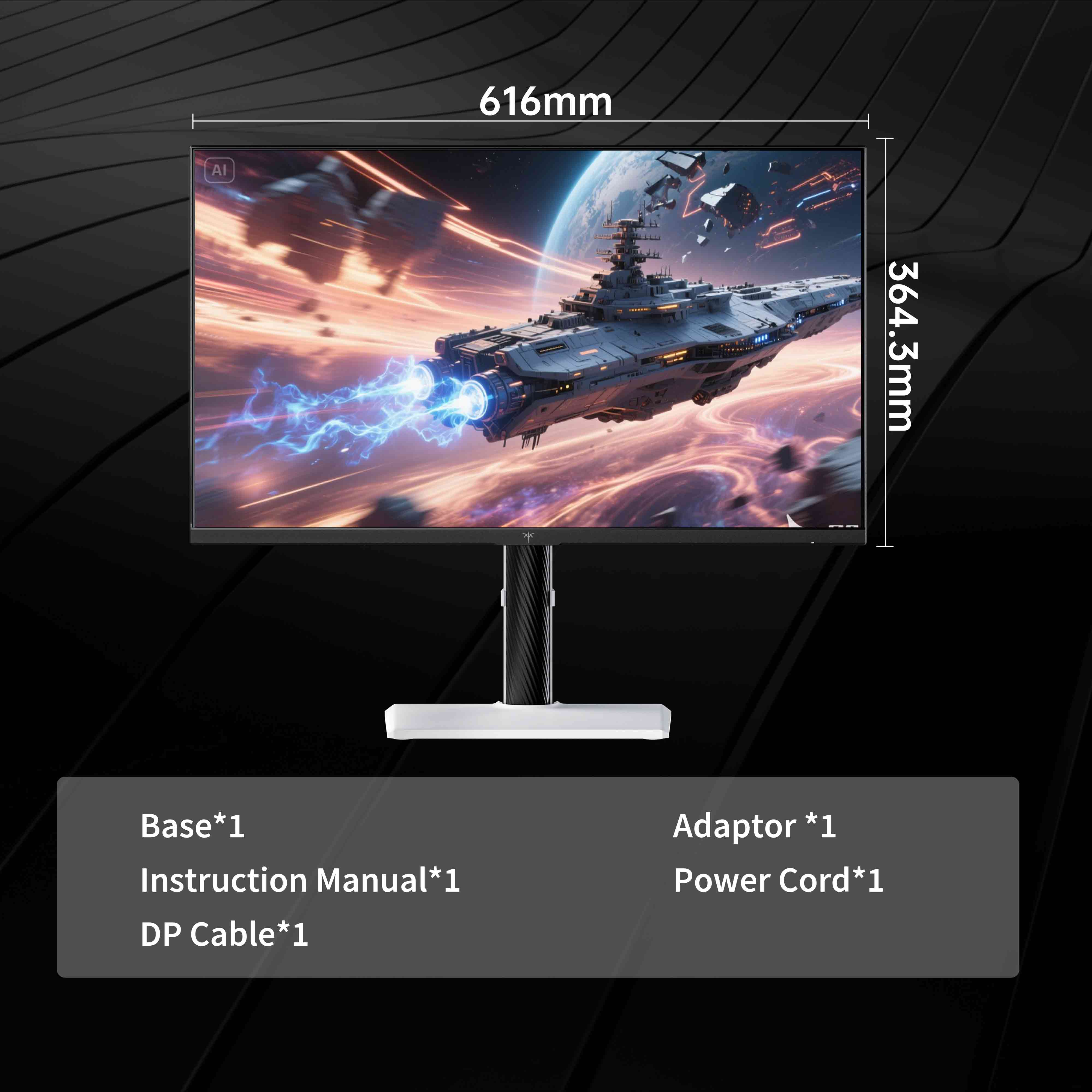KTC H27P6 black 27-inch gaming monitor with slim bezel and adjustable stand