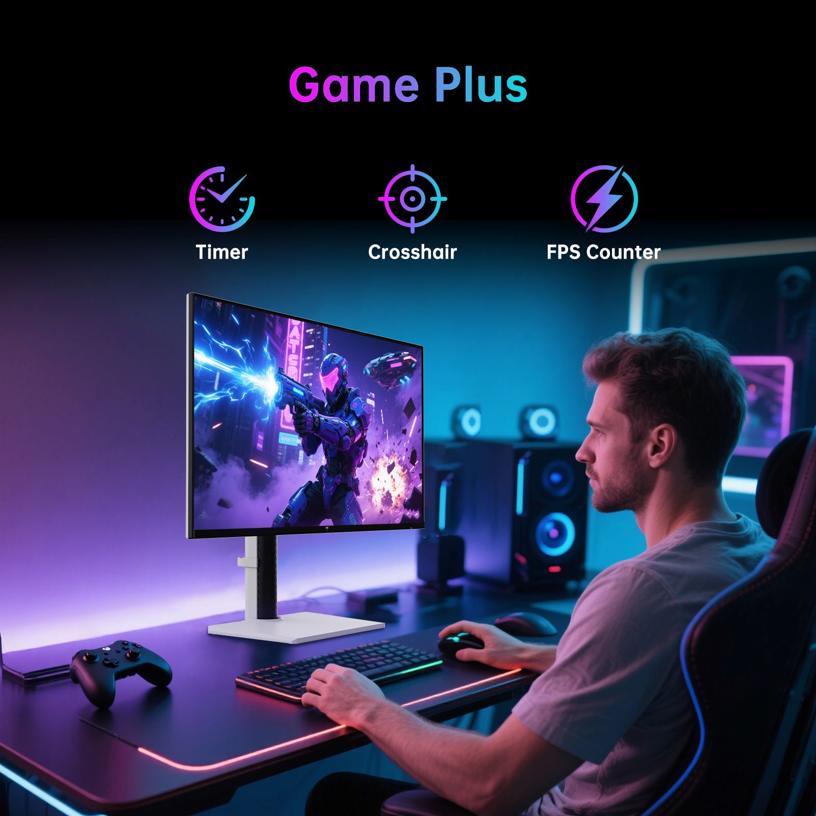 KTC H27P6 monitor display highlighting 4K 160Hz and 1080p 320Hz dual-mode gaming