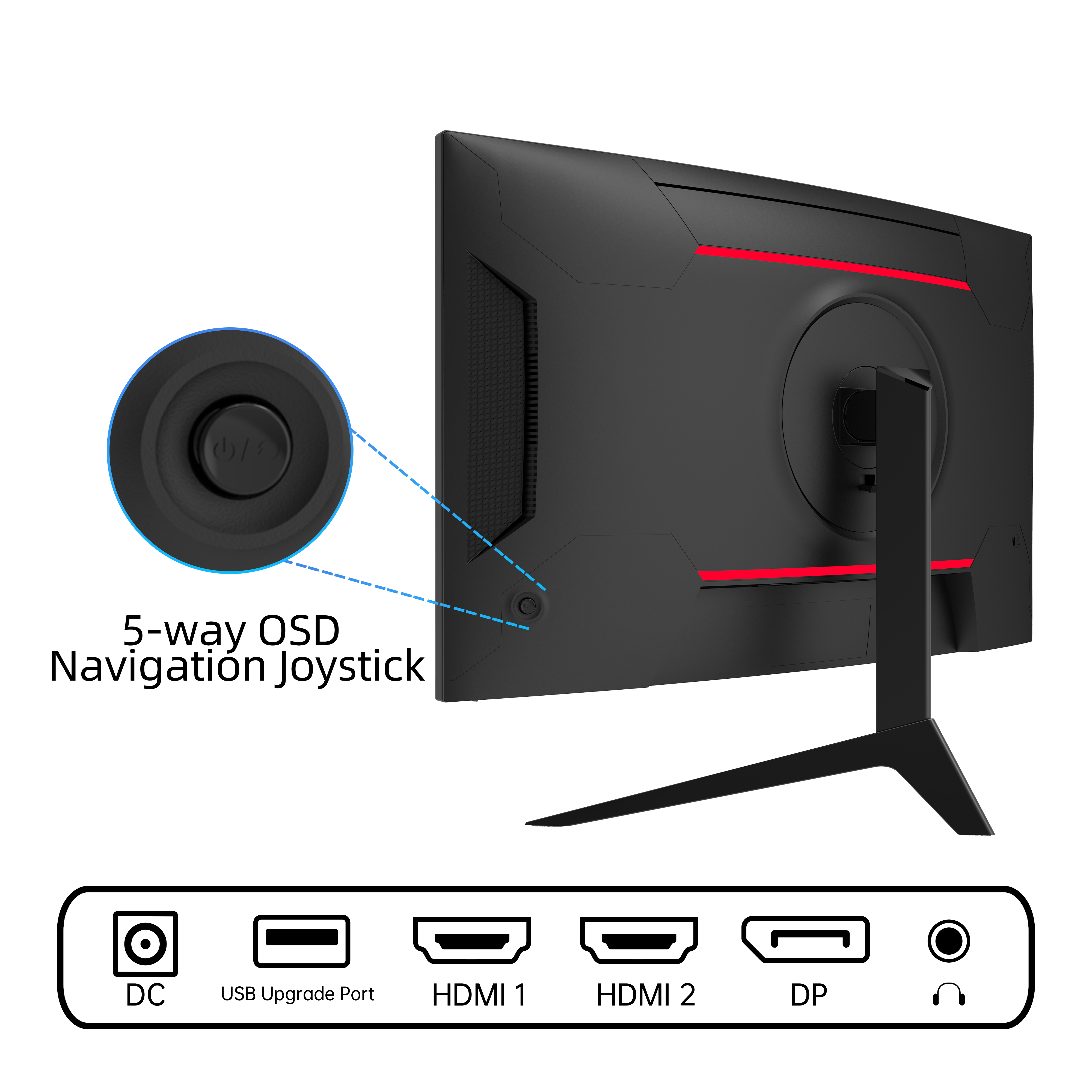 27-inch 2K curved gaming monitor with slim bezels and platinum-silver stand