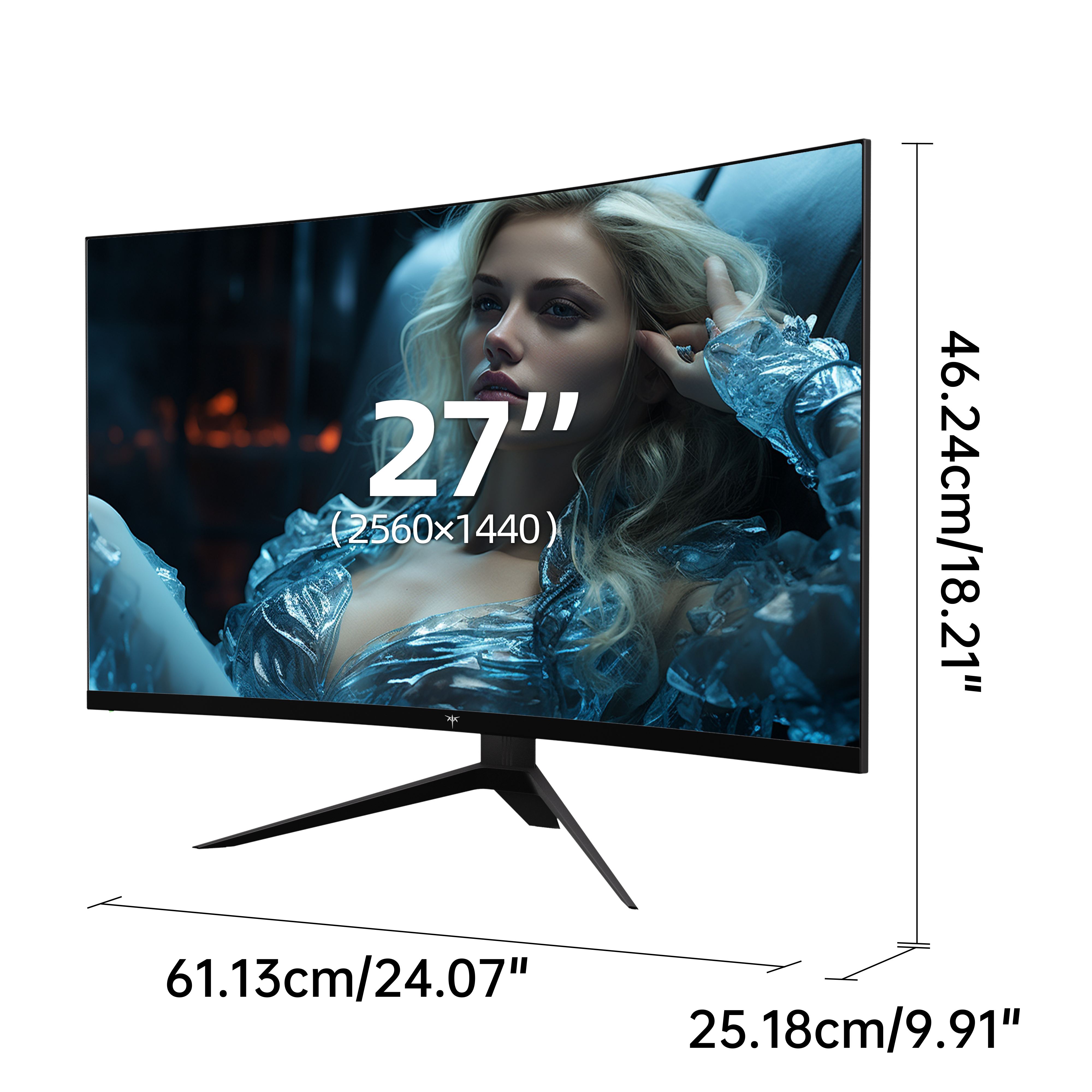 KTC 27-inch curved gaming monitor with 2K WQHD display, 180Hz refresh, and narrow bezels