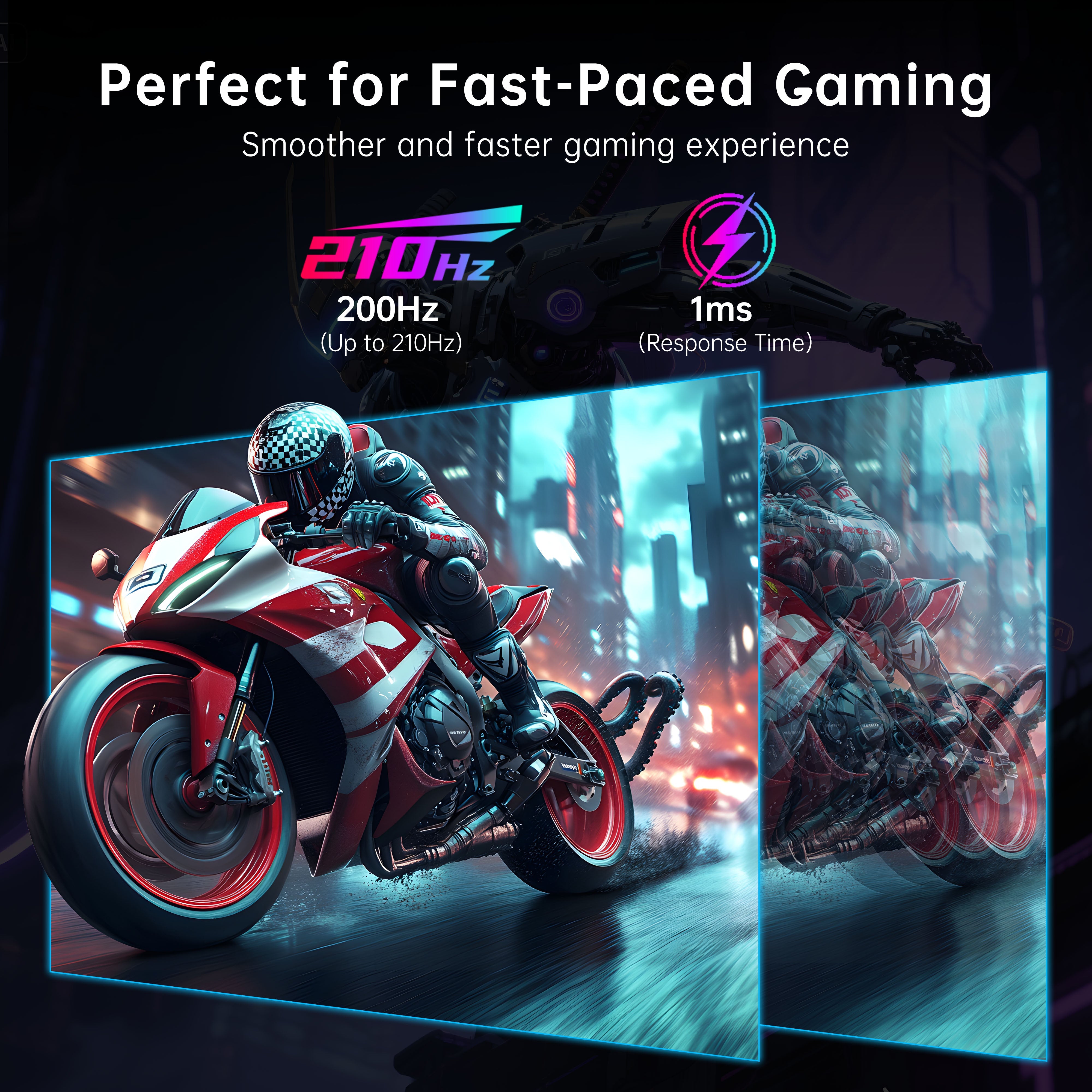 KTC 27-inch 2K QHD gaming monitor with slim bezels, HDR400 and 200Hz/210Hz OC refresh rate