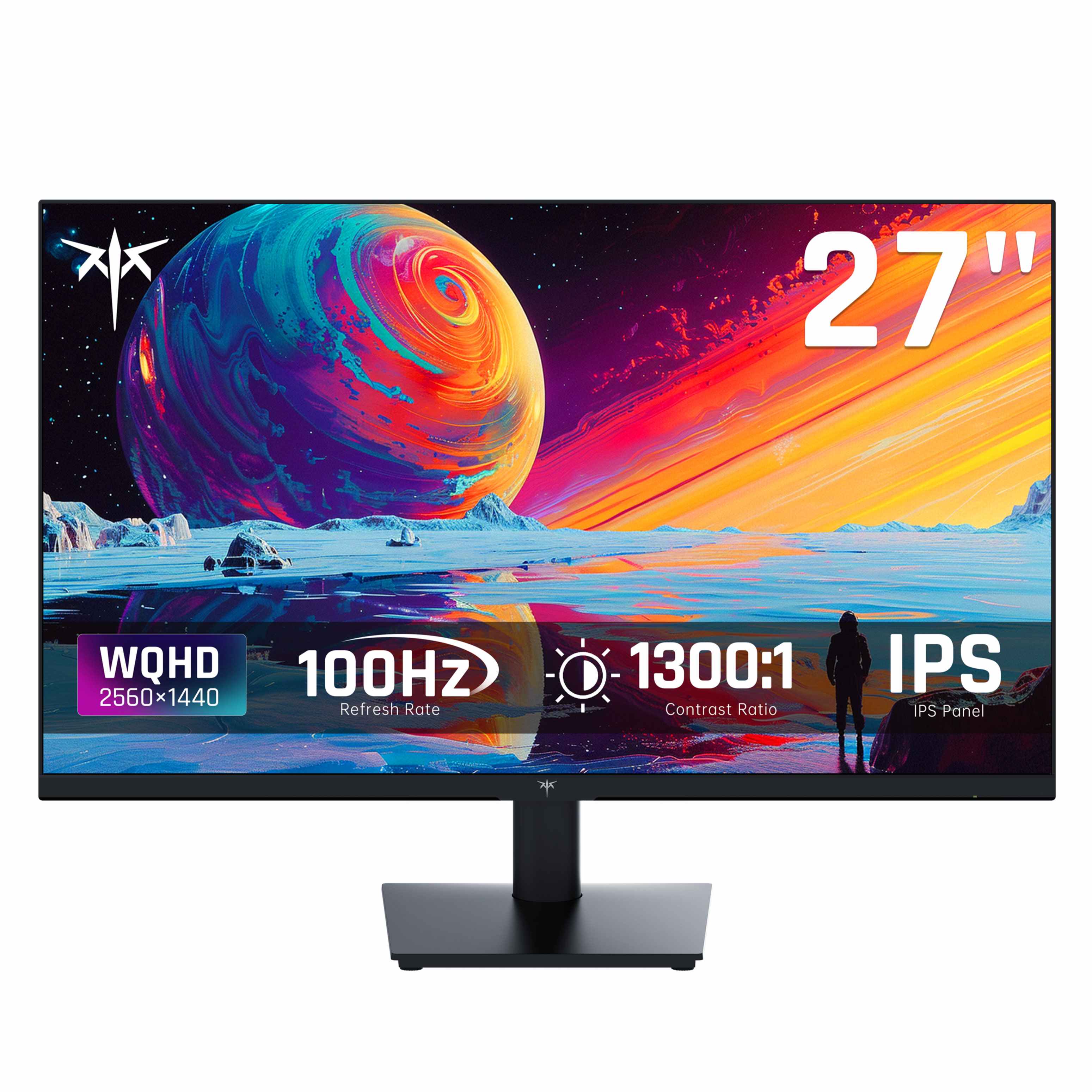KTC 2K IPS monitor with thin bezels and black stand for home office use