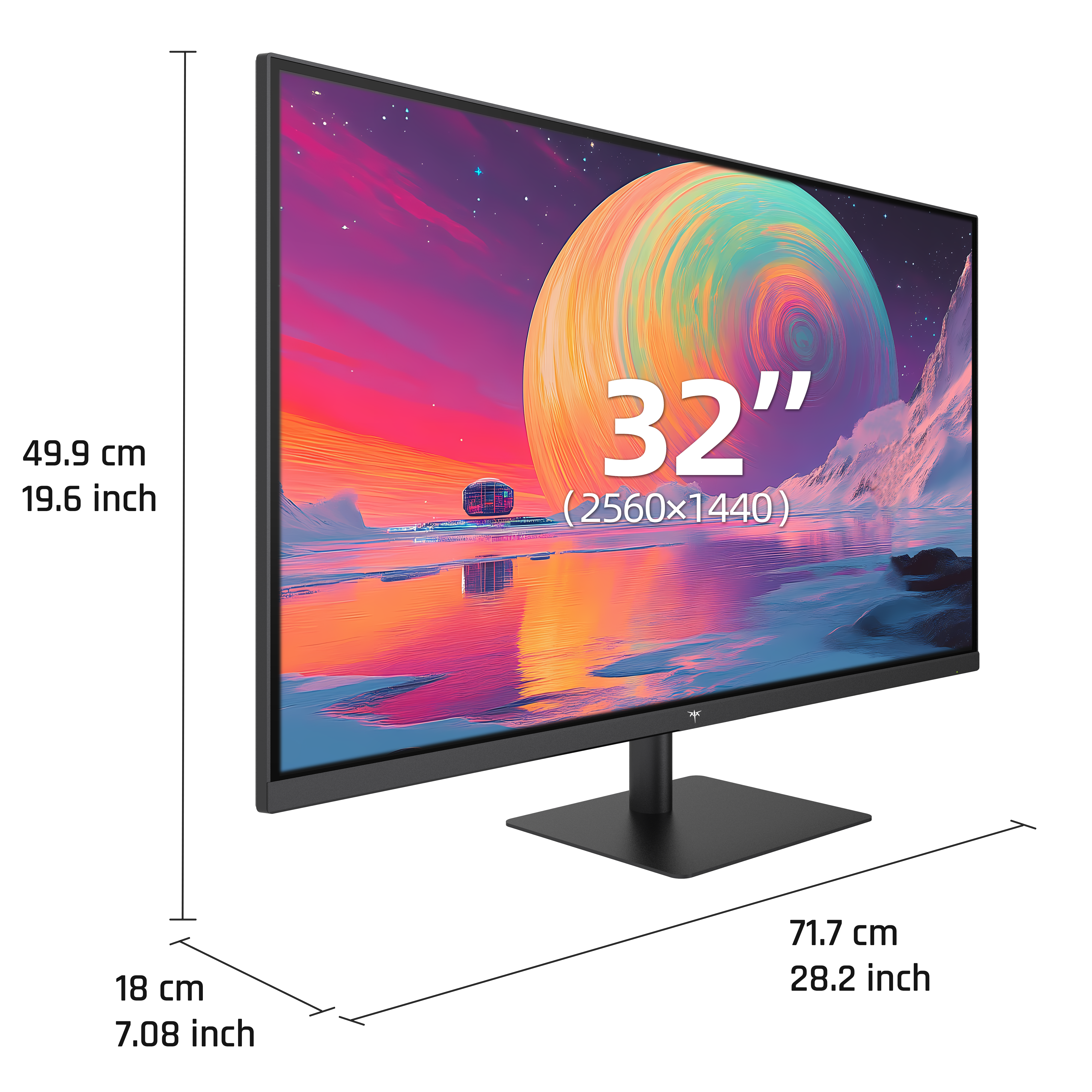 KTC 32-inch 2K IPS monitor with thin bezels and sleek stand for home office or gaming
