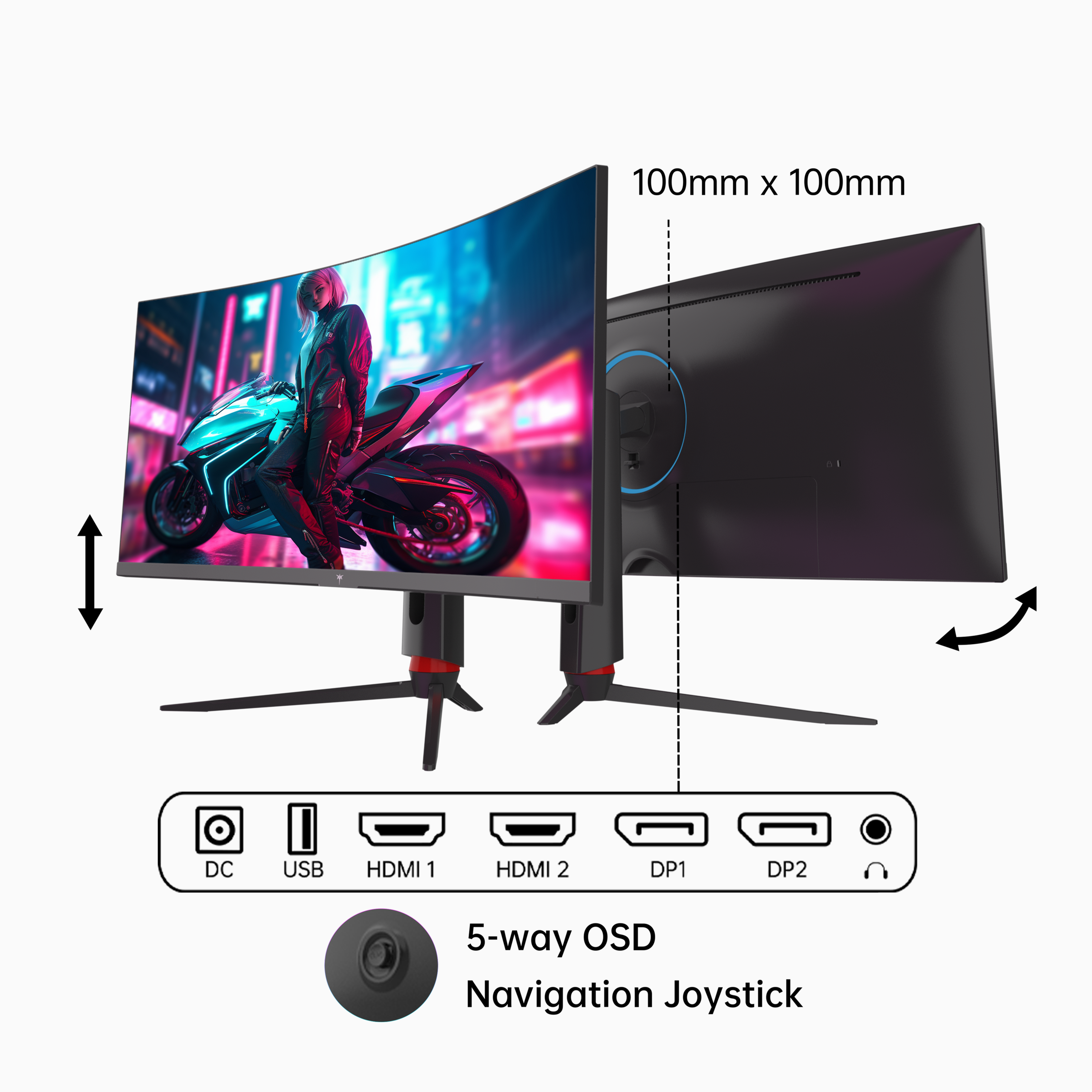 KTC 34-inch 1500R curved gaming monitor with 3440x1440 display, 180Hz and 1ms