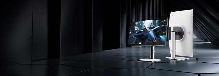 M27P6 4K 160Hz gaming display featuring ergonomic height-adjustable stand and modern design