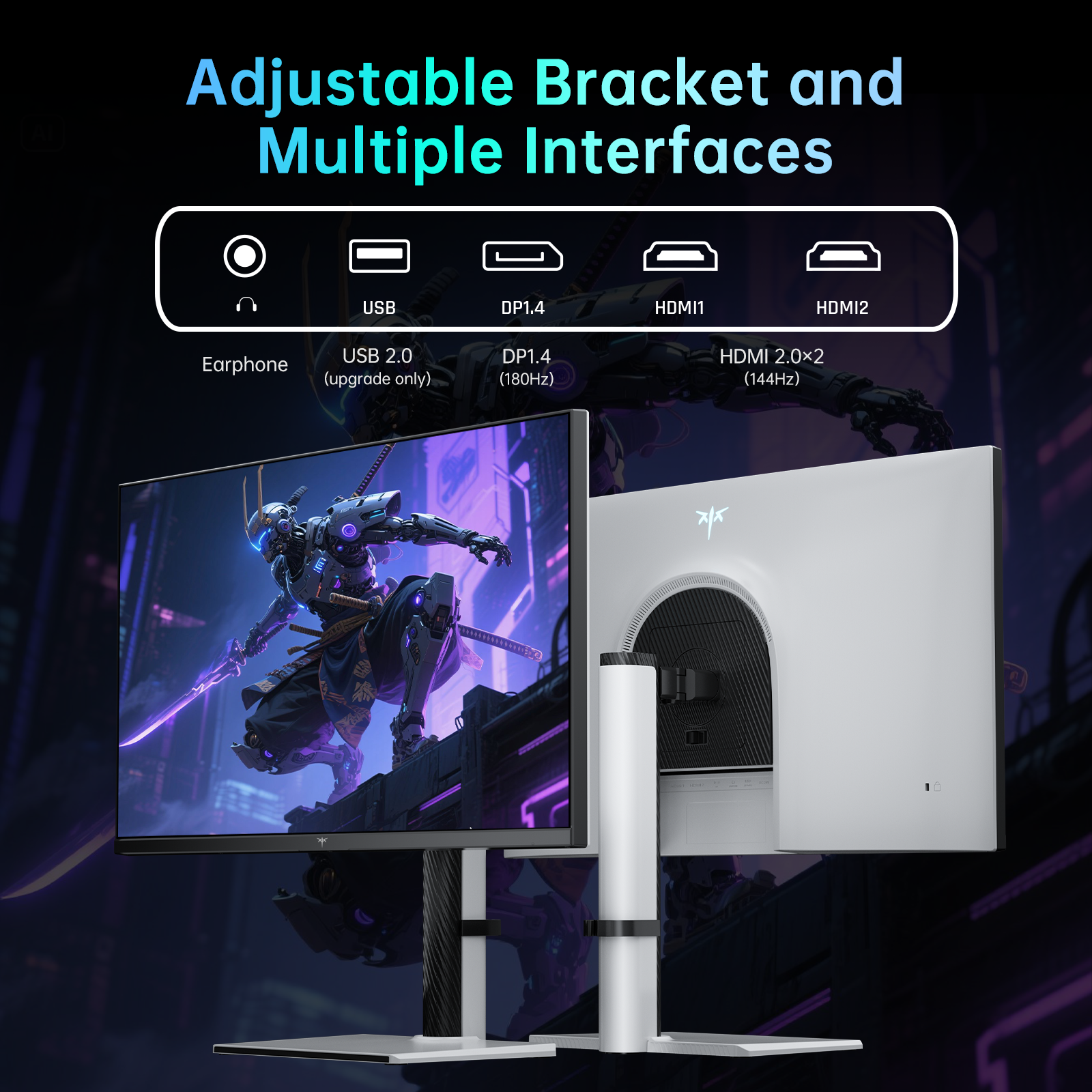 KTC M27T6 27-inch Mini LED gaming monitor with HDR1400, 180Hz, and adjustable stand